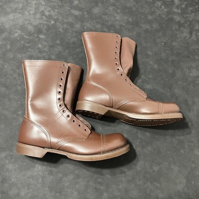 Vtg Corcoran Brown Leather Jump Combat Boots USA Made Side Zip Military Cap Toe Vtg CORCORAN Brown Jump Army Military 10 main image 4