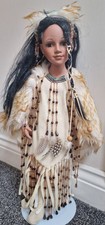 Native American Style Doll Feather Beaded Tribal Collection Native American