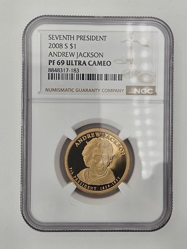 2008-S Andrew Jackson Presidential Dollar NGC PF69 Ultra Cameo Proof $1