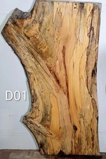 D01 Spalted Beech Wood Live Edge Slab tabletop, 47 1/2x27x1 5/8