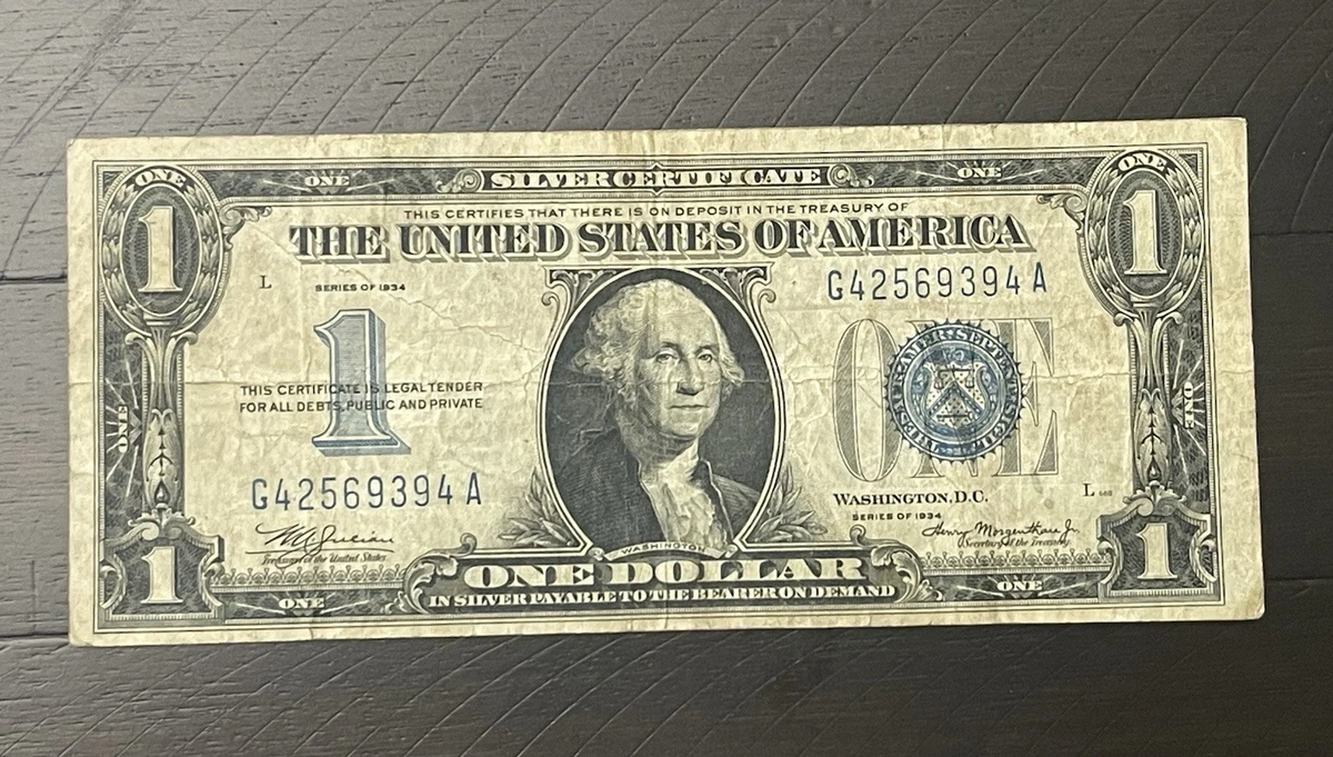 1934 One Dollar Silver Certificate for sale | eBay