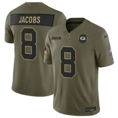 Men's Josh Jacobs Olive 2025 Salute to Service Stitched Jersey