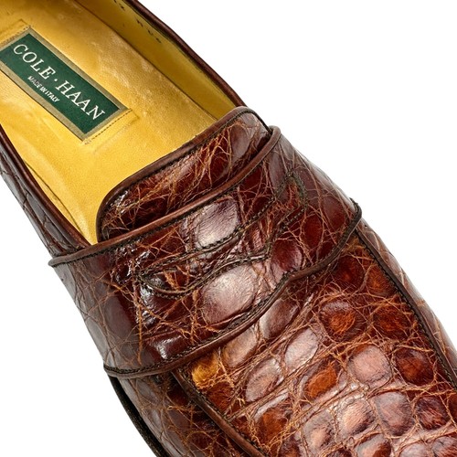 Cole Haan Men's Genuine Crocodile Brown Penny Loafers - Size 12 M - ITALY - Picture 18 of 24