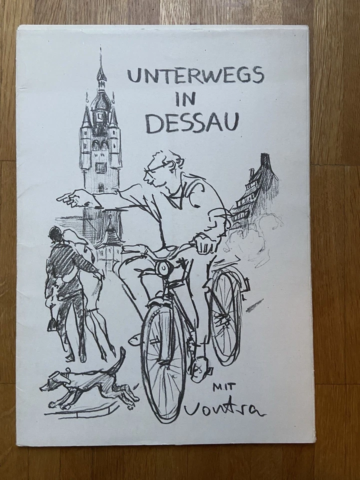 DDR Mappe „Unterwegs in Dessau“ – Illustrationen von Gerhard Vontra