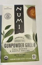 6 Boxes Numi Organic Gunpowder Green Tea, 108 bags