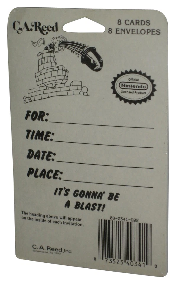 Nintendo Super Mario Bros. C.A. Reed Party Invitations Pack - (8 Cards / Envelo - Image 2 of 2