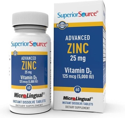 Superior Source Advanced Zinc 25 mg - Includes Vitamin D3 5,000 IU - Premium Imm