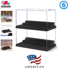 2 Pack Minifigure Display Case for Action Figures Blocks, Clear Dustproof Acr...