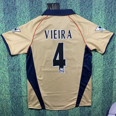 Patrick Vieira #4 Arsenal 2001/2002 Away Jersey - Retro - Mens