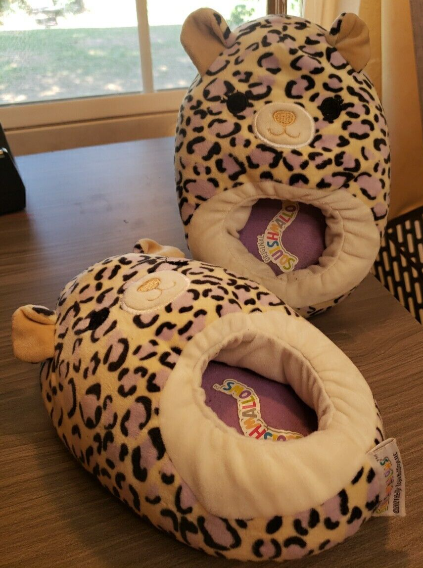 APL Squishmallows Slippers Ashlyn The Purple Cheetah Girls Size 2 3