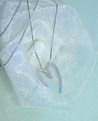 42 cm Halskette mit  Herz Anhänger  750  Weißgold  18 KT Gold funkelt  *W O W*