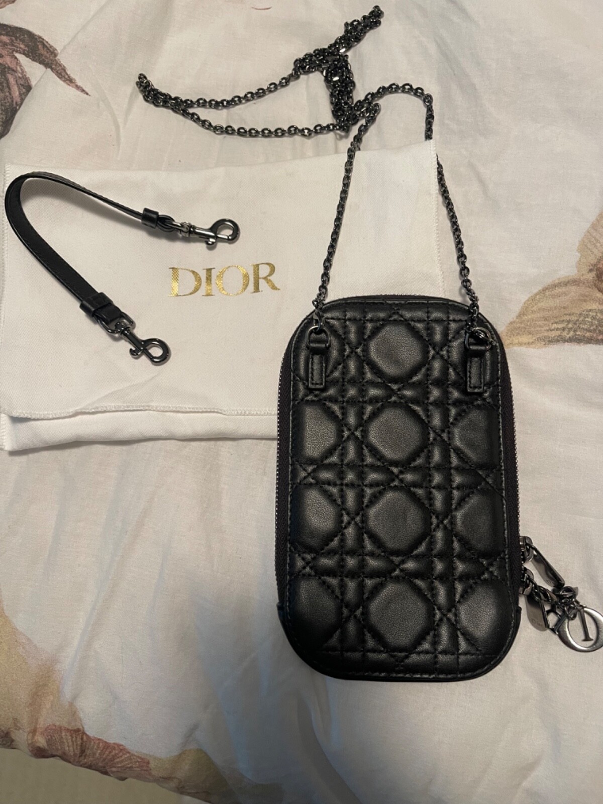 Dior, Lady Dior, ultra matte phone bag