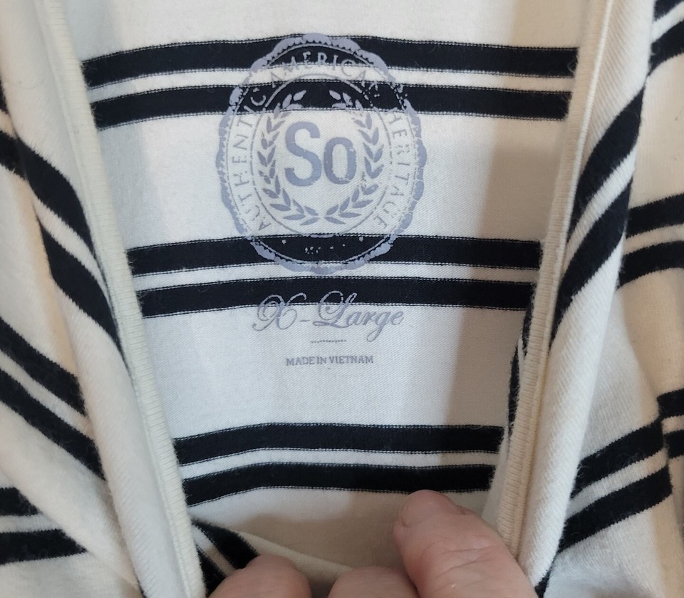 So Women’s Dress Size XL black & White Striped Sleeveless Sundress