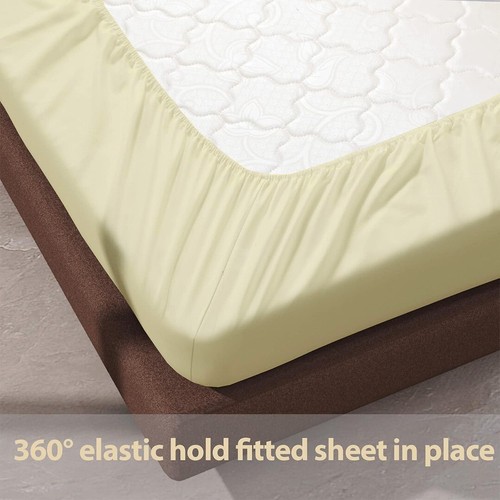 Slumber Sphere Fitted Sheet Only 100% Cotton 400 Tc 15 Inch Drop Hotel Quality - Picture 11 of 64
