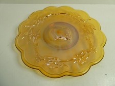 PRESSED AMBER GLASS PLATE SOUTH AUSTRALIA 1836 1986 WOMBAT STURT DESERT PEA