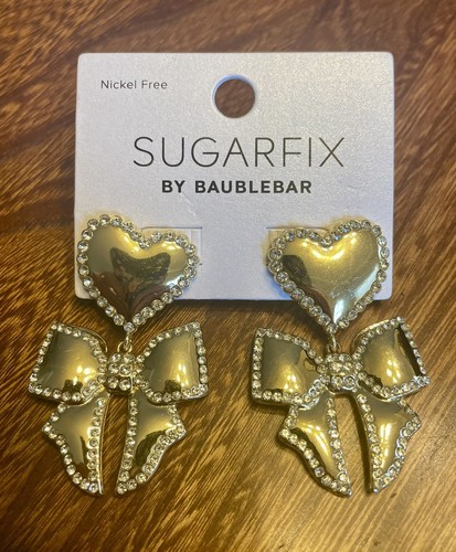 Neu mit Etikett Sugarfix von Baublebar Herzen & Schleifen goldfarbene Ohrhänger