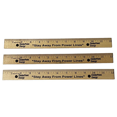 CenterPoint Energy Wooden Rulers 12