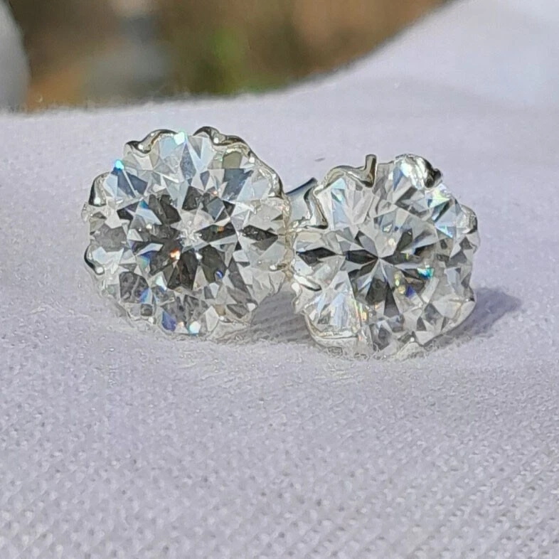 Parafusos de solitário de diamantes com certificação RAROS 12,00 quilates - Ótimo brilho e brilho - VÍDEO - Imagem 4 de 4