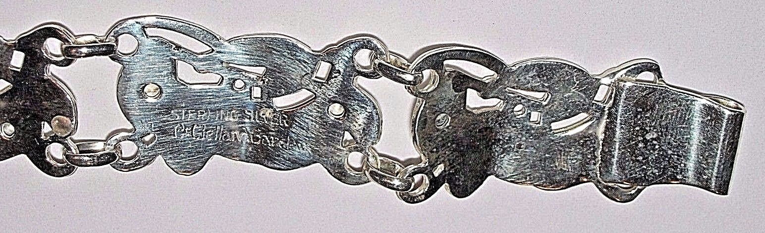 Rare Peacock Bird 7" Long Sterling Silver McClelland Barclay Bracelet Link Signd image 10