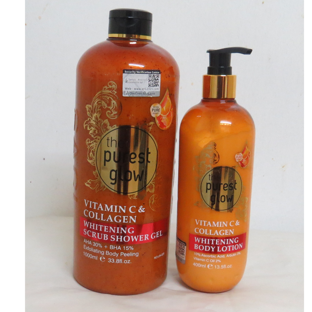 northern crown glutathione The Purest Glow Vitamin C & Collagen Body Lotion + Scrub Shower Gel - 2Pcs  Set