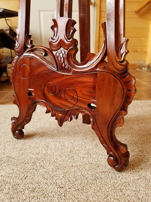 Antique Victorian Solid Mahogany Wood Easel Painting Portrait Art