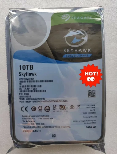 ST10000VX0004 for Seagate SkyHawk 10TB Sata 6Gb/s 3.5" 7200RPM 256MB Hard Drive - Picture 1 of 4