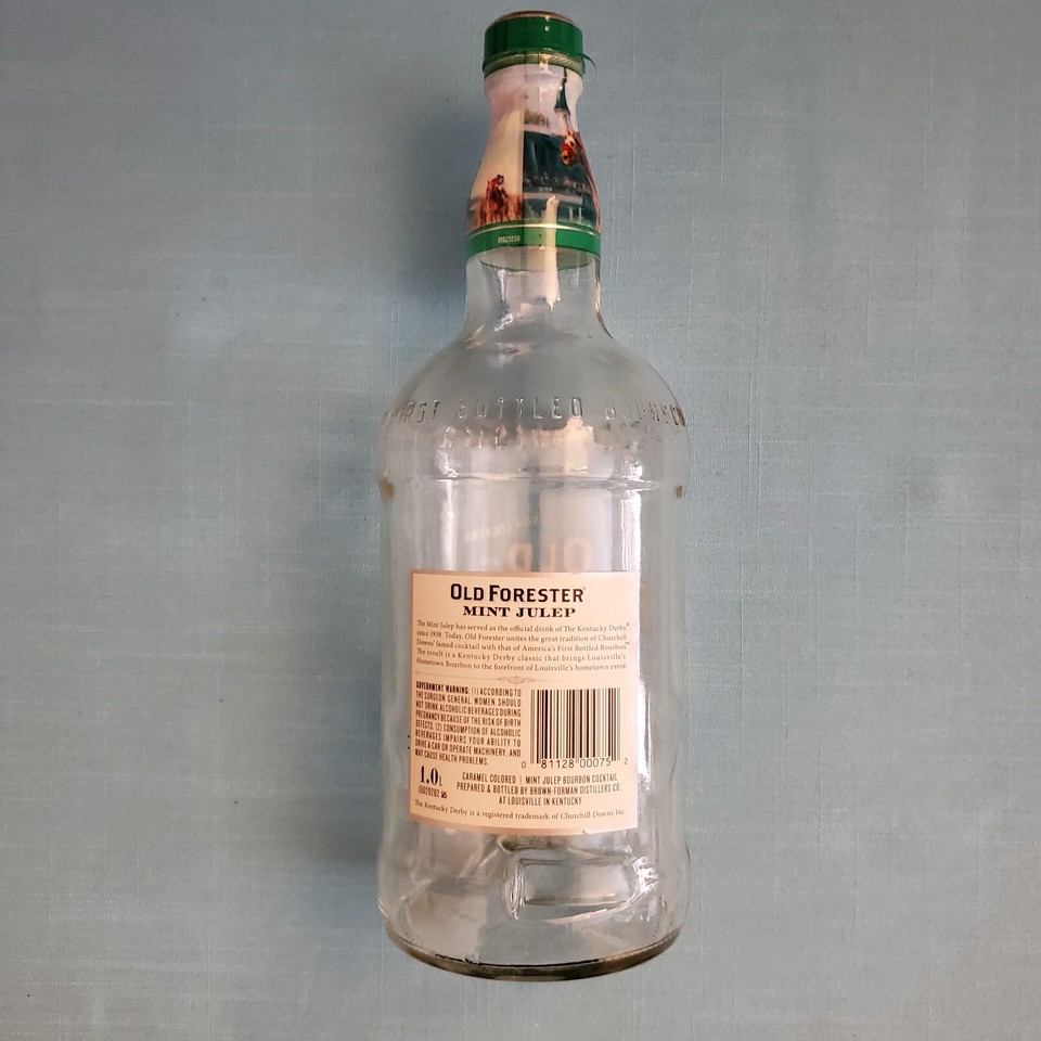 OLD FORESTER MINT JULEP KENTUCKY DERBY 750 ML EMPTY BOTTLE LOOK old-forester-mint-julep-kentucky-derby-750-ml-empty-bottle-look