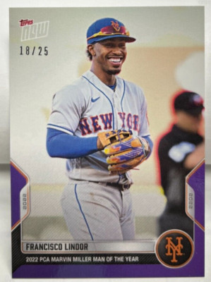 Francisco Lindor 2022 Topps Now MLB Players Choice Awards #PCA-2 Purple #d 18/25