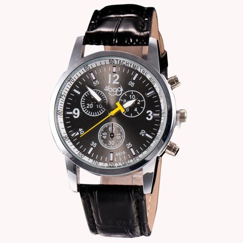 business luxury new men crocodile faux leather quartz analog