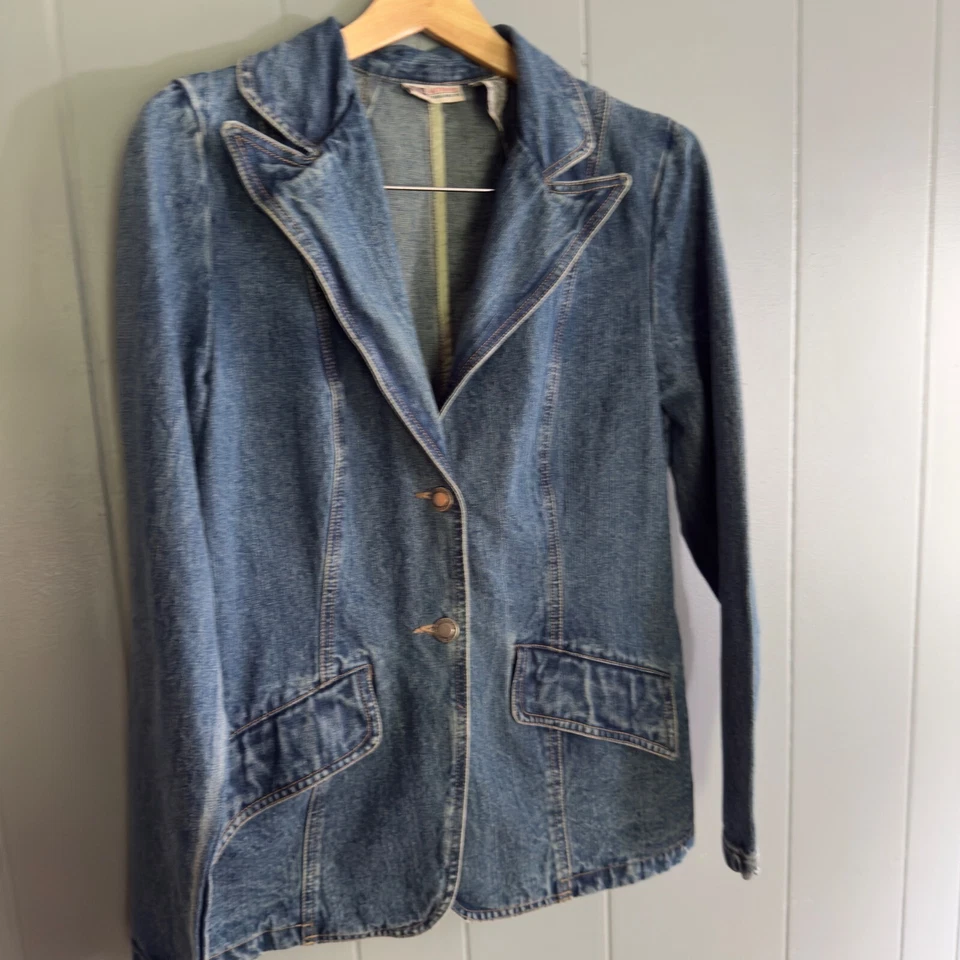 Chaqueta Blazer Vintage Desteñida Glory Denim Mediana 100% Algodón Estilo Western Indie Foto 2 de 4
