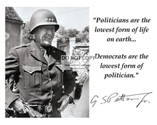 GENERAL GEORGE S. PATTON QUOTE W/ FACSIMILE AUTOGRAPH - 8X10 PHOTO (PQ-015)