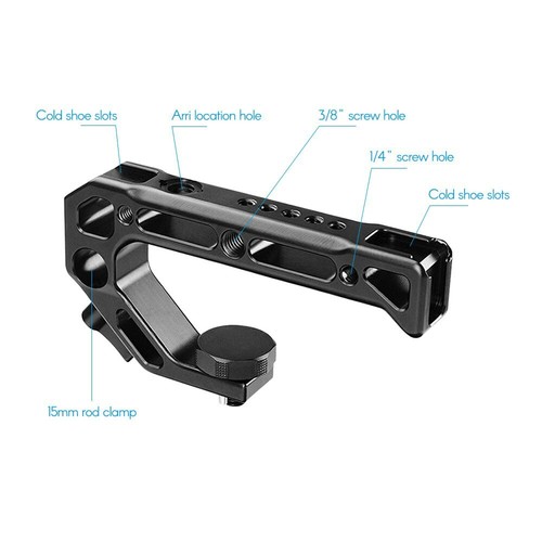 Universal Camera Cage Top Handle Grip with Arri Locating Cold Shoe Mount 1/4"3/8 - Picture 6 of 10