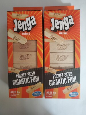 2 Lot Jenga Board Game Mini Version For Traveling- 18 Mini Hardwood Blocks