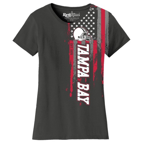 Women's Football USA Flag T-Shirt - Picture 17 of 18