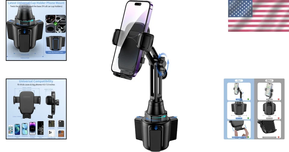 Hands-Free Cup Phone Holder for Car - Safe Driving Solution for All Smartphones - Image 2 of 4