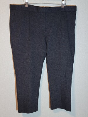 amanda + chelsea dress pants women plus sz 20w slim ankle stretch pleated black
