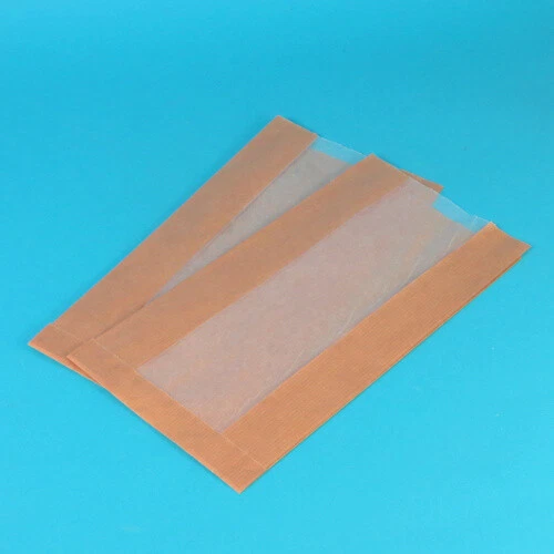 PRO DP VERPACKUNGEN Bio Sichtstreifenbeutel Papier braun mit Pergamin Sichtstreifen ohne Kunststoff