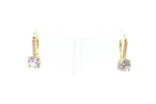 Gold Plated Sterling Silver 925 Cubic Zirconia Dangle Earrings A1