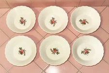 1926 Spode Copeland Billingsley Pink Rose 6 Fruit Sauce Bowls  #70392 Jewel Eng