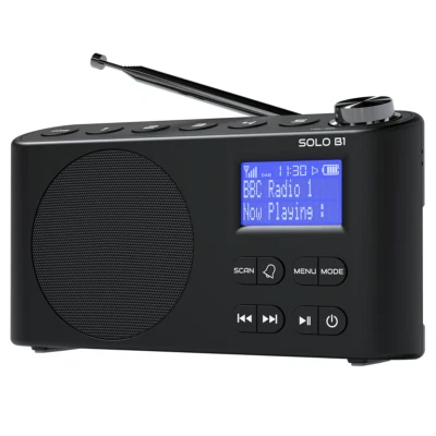 DAB+ DAB UKW Radio Lautsprecher Alarm Bluetooth Wiederaufladbar - AZATOM Solo Schwarz (R) - Bild 1 von 4