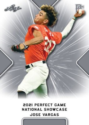 ''MINT'' JOSE VARGAS 2021 LEAF PERFECT GAME ALL-AMERICAN ROOKIE CARD #218