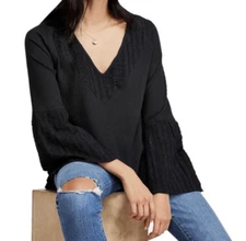 Free People Parisian Nights Black Thermal Top | XS