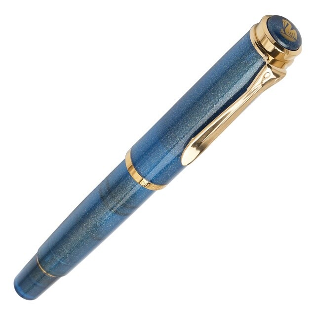 Pelikan Fountain Pen Classic M200 Golden Lapis 24K Nib EF/F