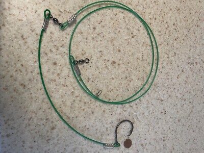 3 PACK! SHARK LEADER casting RIGs! 13/0 offset circle hook 5  600lb mono fishing