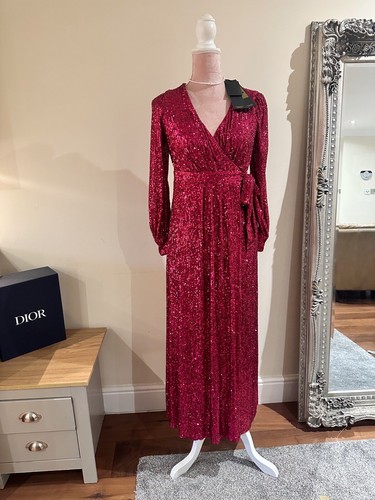 Phase Eight Petite Amily Pink Sequin Maxi Dress Size 10 RRP £219 - Picture 7 of 8