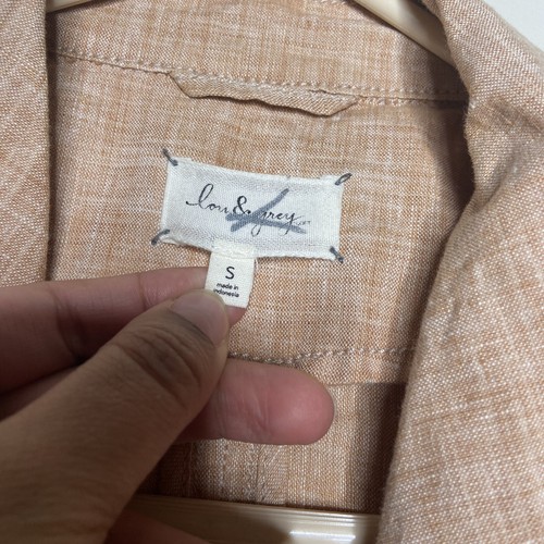 Lou & Grey Linen Moto Jacket Tan/peach Small - Picture 3 of 6