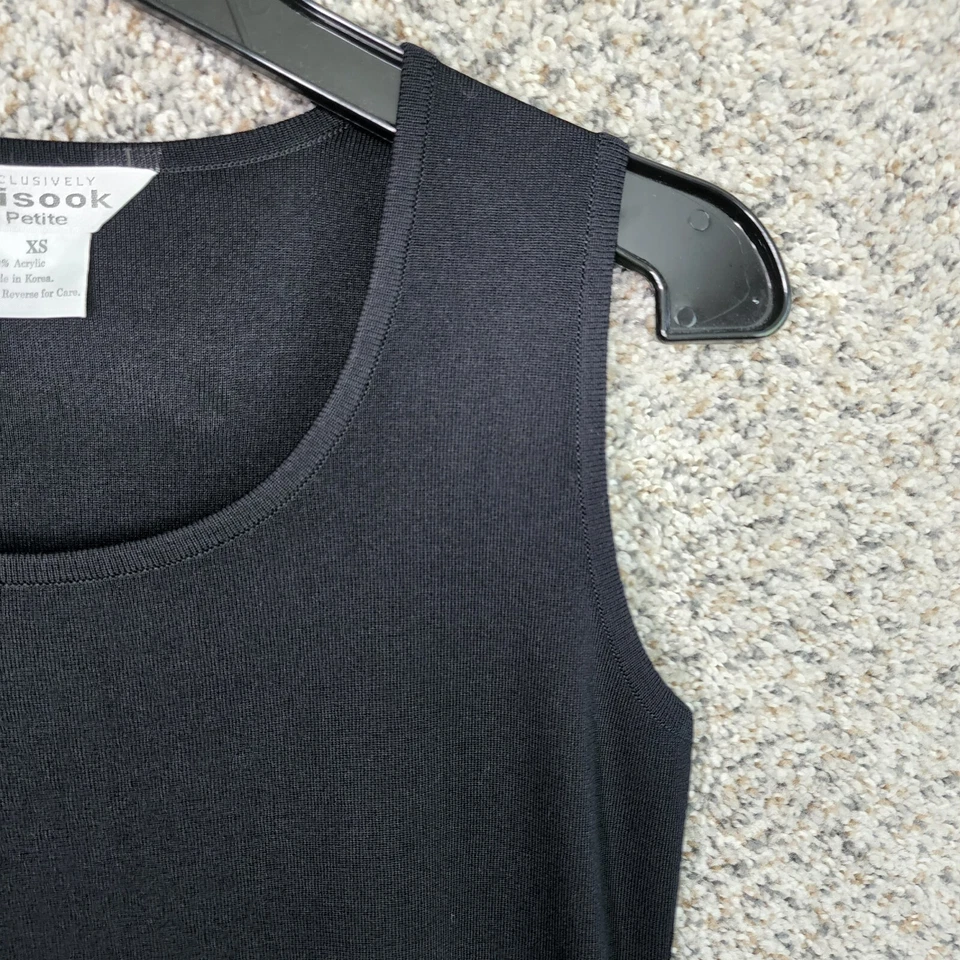 Exclusively Misook Womens XS Black Sleeveless Round Neck Sheath Dress Acrylic - Image 2 of 4