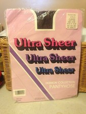wow Vintage ultra sheer coffee nude pantyhose one size
