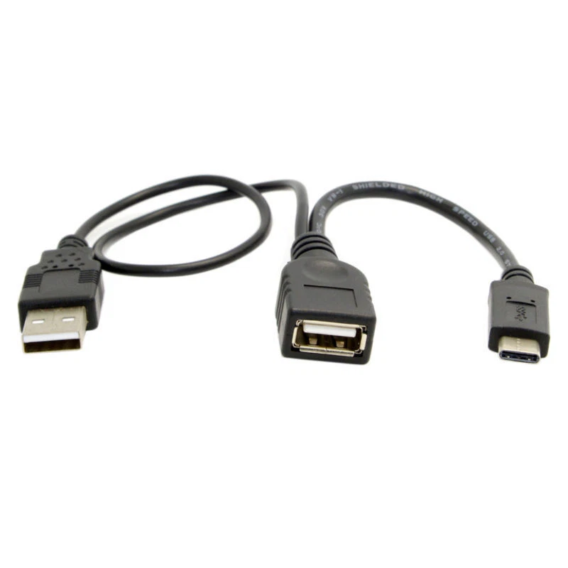 USB 3.1 USB-C Type-C to USB 2.0 Female OTG Data Cable with Power for Cell Phone - Image 2 of 4