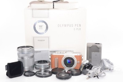 [Exc+5/In Box/279shots]Olympus PEN E-PL8 Double Zoom Kit From JAPAN #u13915
